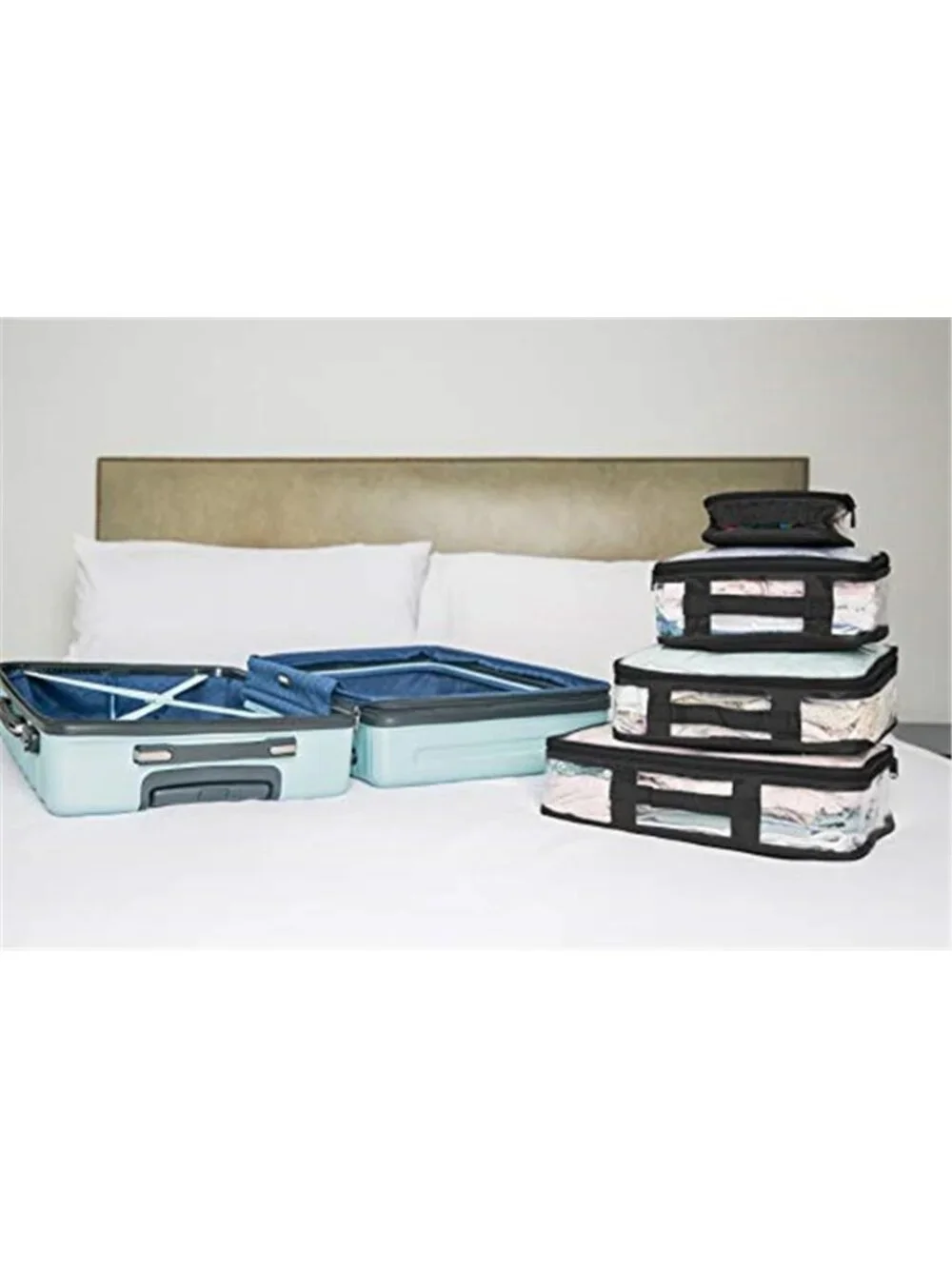 Clear Packing Cubes Travel Organizer Set Luggage Storage Carry On Bags